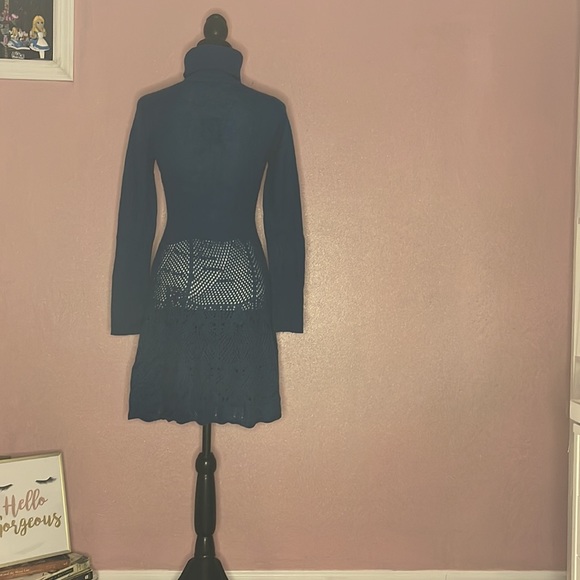 Moda international size S navy blue sweater dress - Picture 2 of 8
